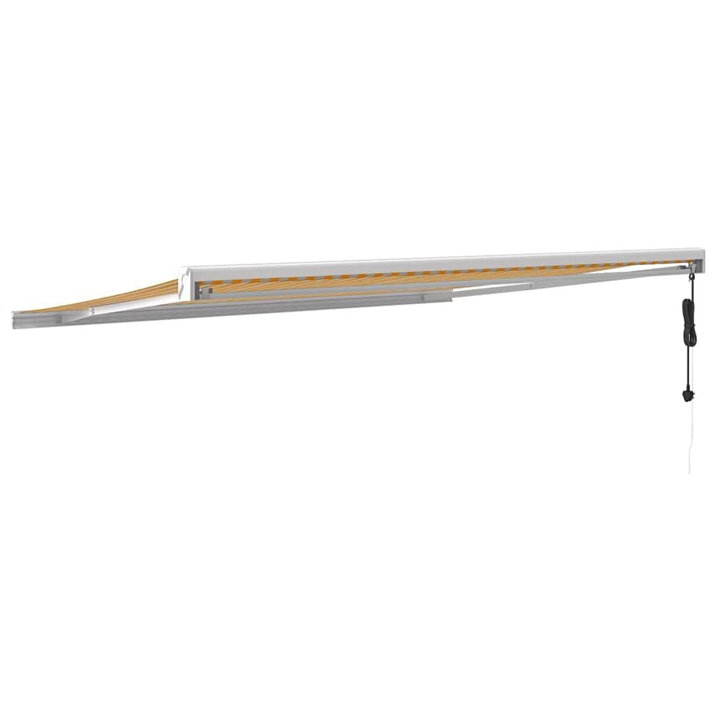 Toldo retráctil Verde y blanco 300 x 250 x 165 cm Tela y Metal