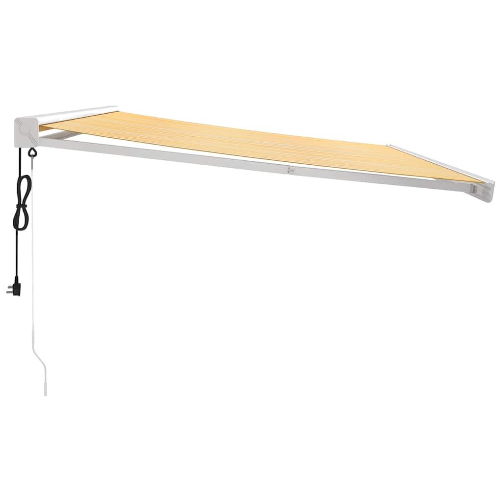 Toldo retráctil Verde y blanco 300 x 250 x 165 cm Tela y Metal