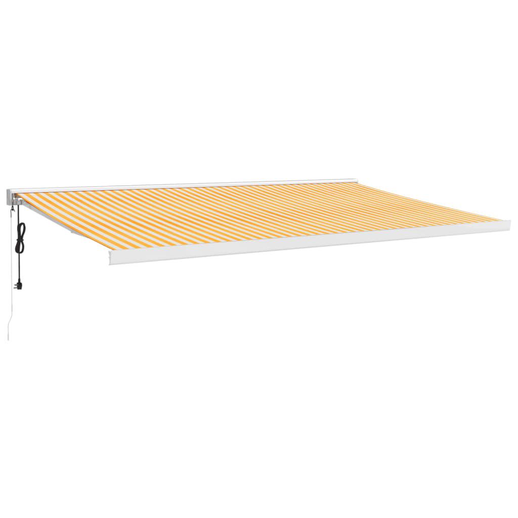 Toldo retráctil Verde y blanco 300 x 250 x 165 cm Tela y Metal