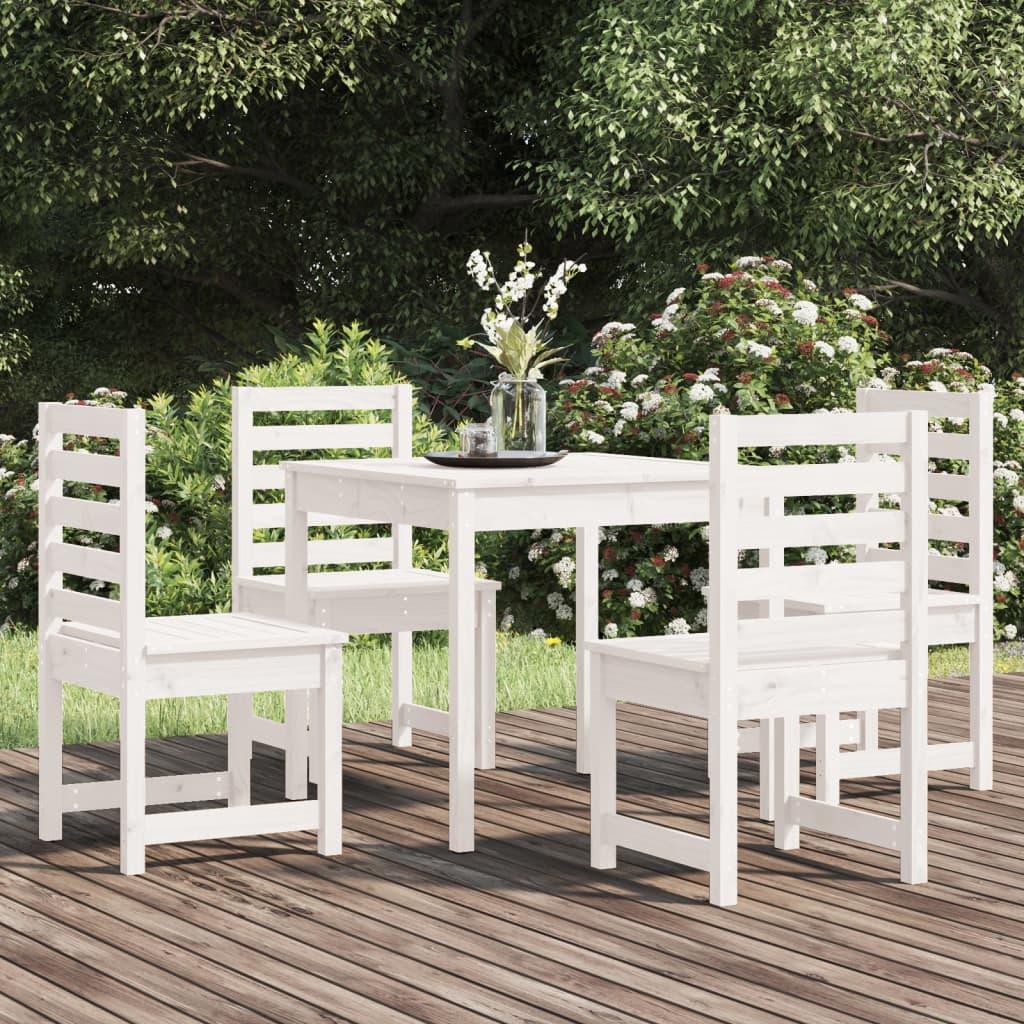 Juego de comedor de jardín 5 piezas madera maciza pino