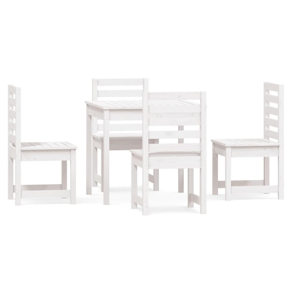 Juego de comedor de jardín 5 piezas madera maciza pino