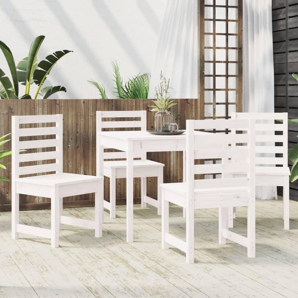 Juego de comedor de jardín 5 piezas madera maciza pino