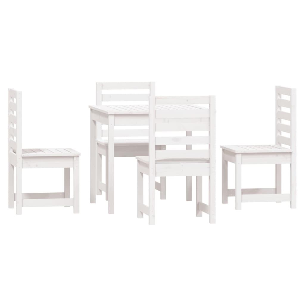 Juego de comedor de jardín 5 piezas madera maciza pino