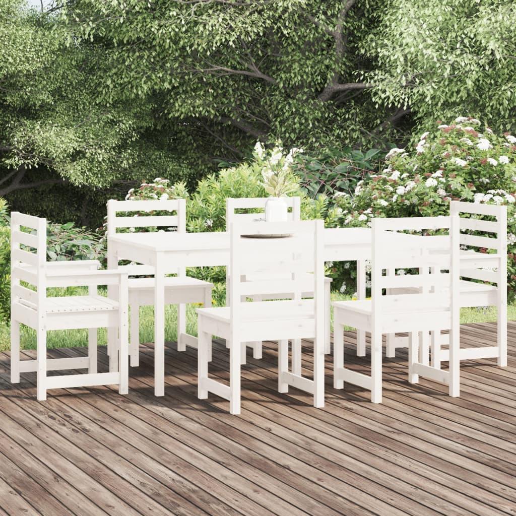 Juego de comedor de jardín 7 piezas madera maciza