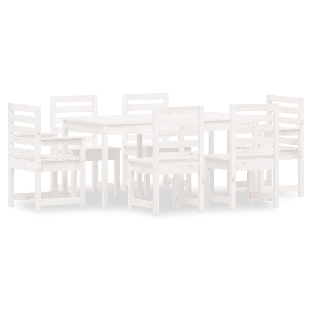 Juego de comedor de jardín 7 piezas madera maciza