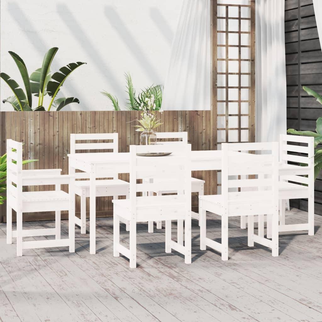 Juego de comedor de jardín 7 piezas madera maciza