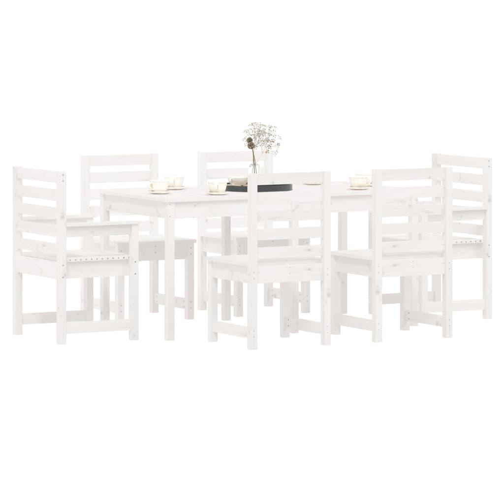 Juego de comedor de jardín 7 piezas madera maciza