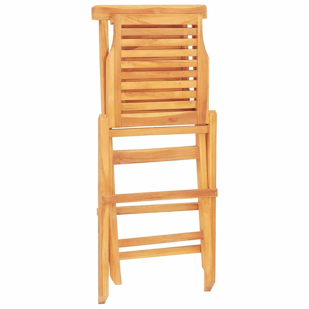 Sillas plegables (4 unidades) de madera maciza de teca