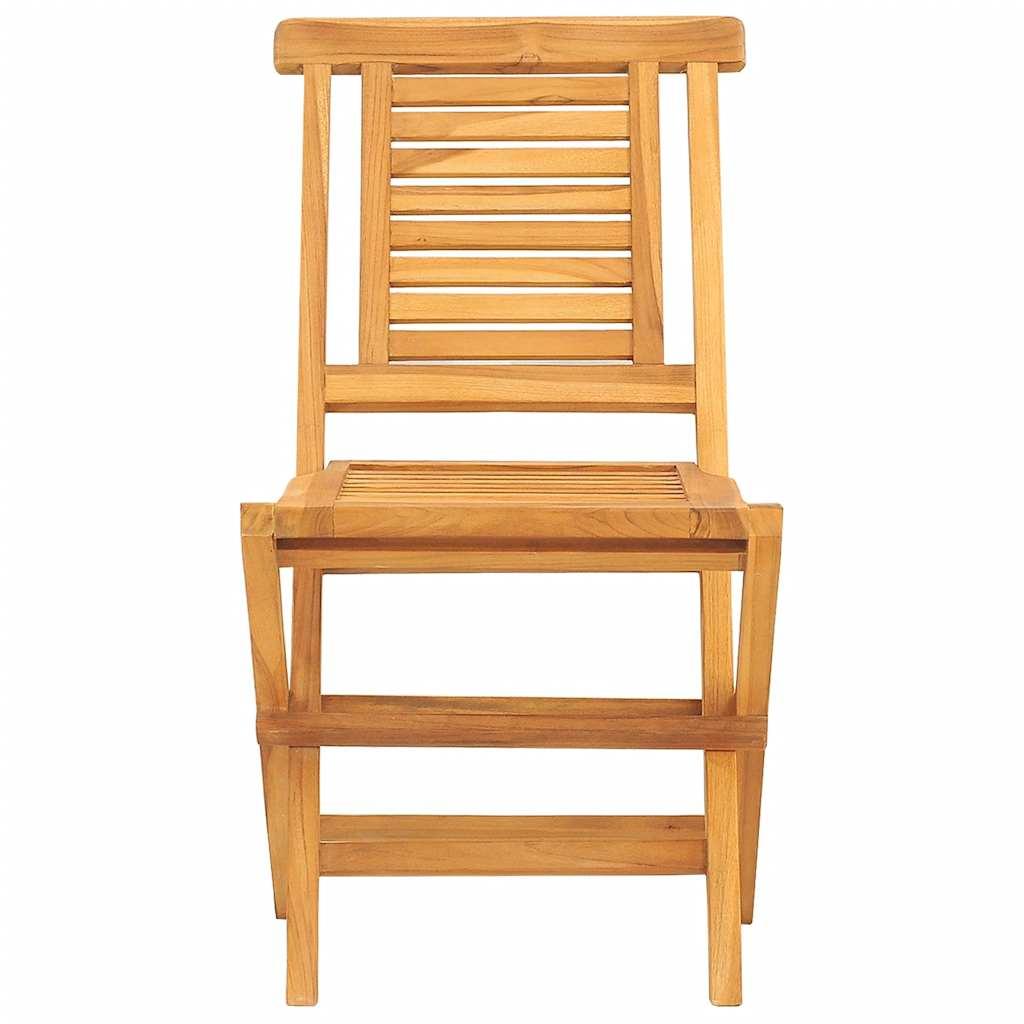 Sillas plegables (4 unidades) de madera maciza de teca