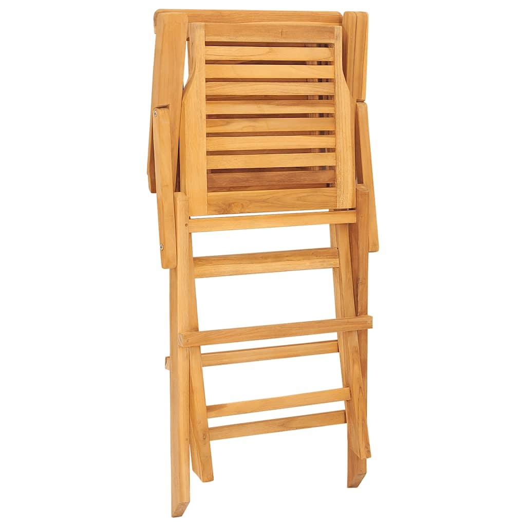 Sillas plegables, 4 unidades,, madera maciza de teca