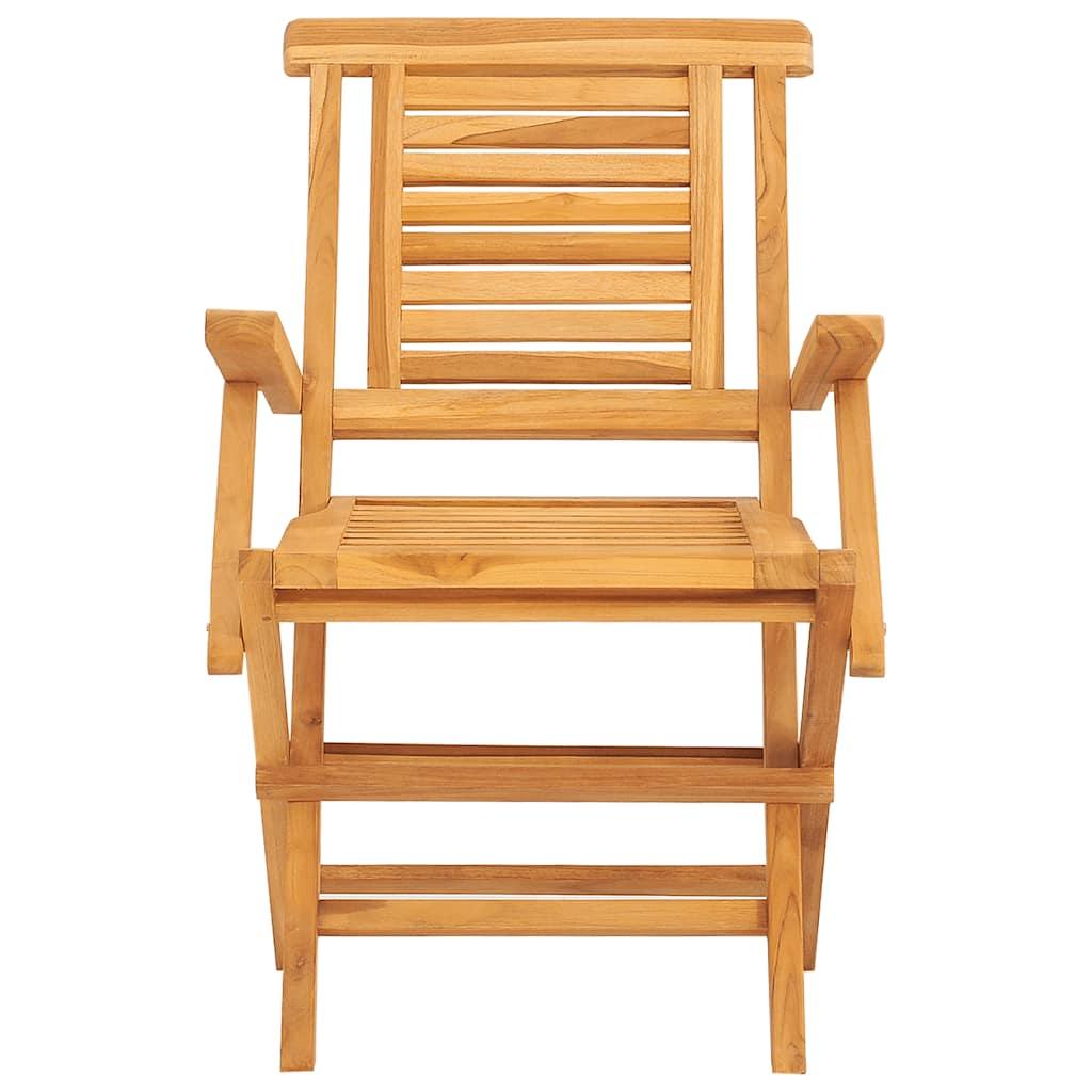 Sillas plegables (4 unidades) de madera maciza de teca
