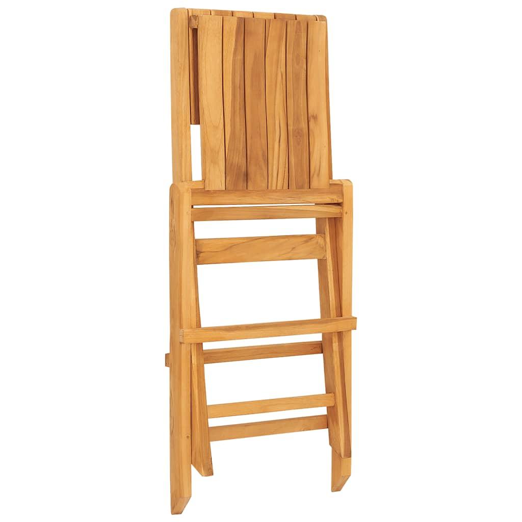 Sillas plegables, 4 unidades,, madera maciza de teca
