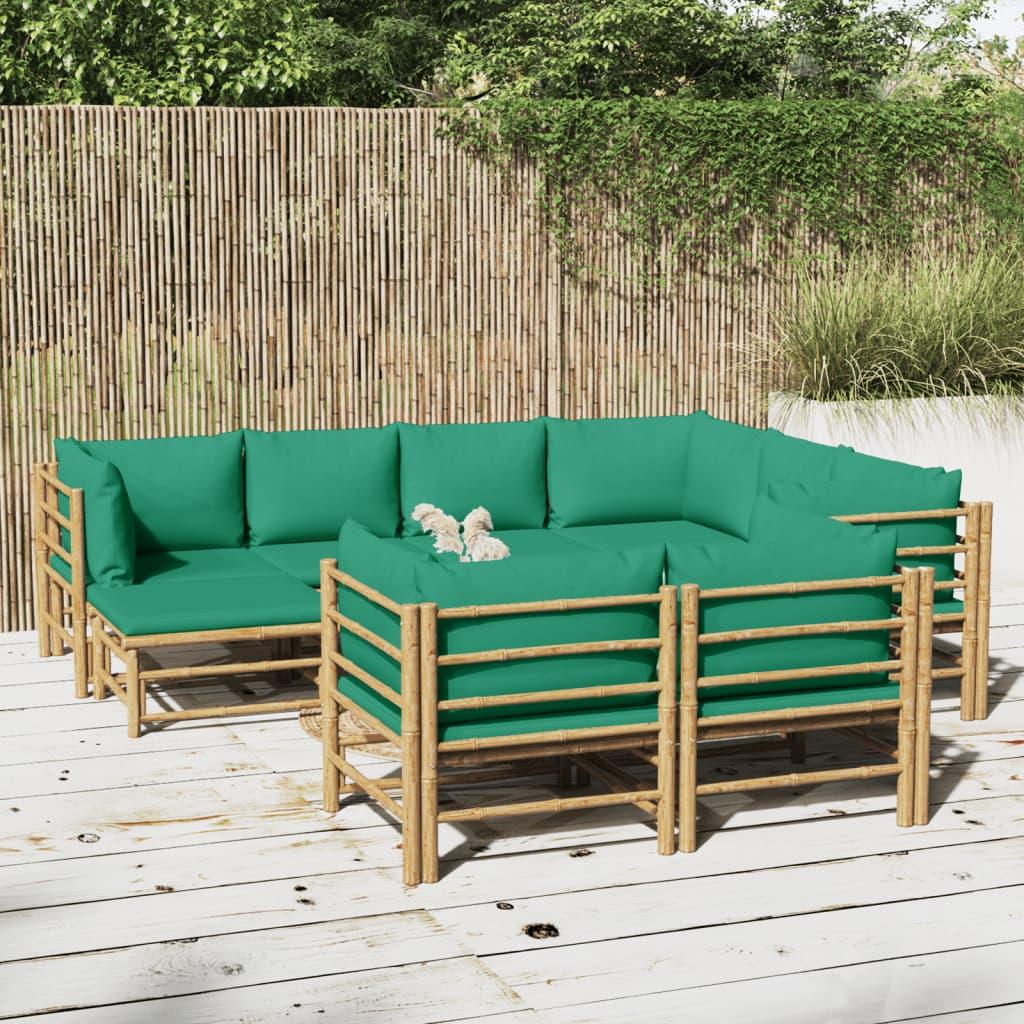 Set de muebles de jardín 10 piezas bambú