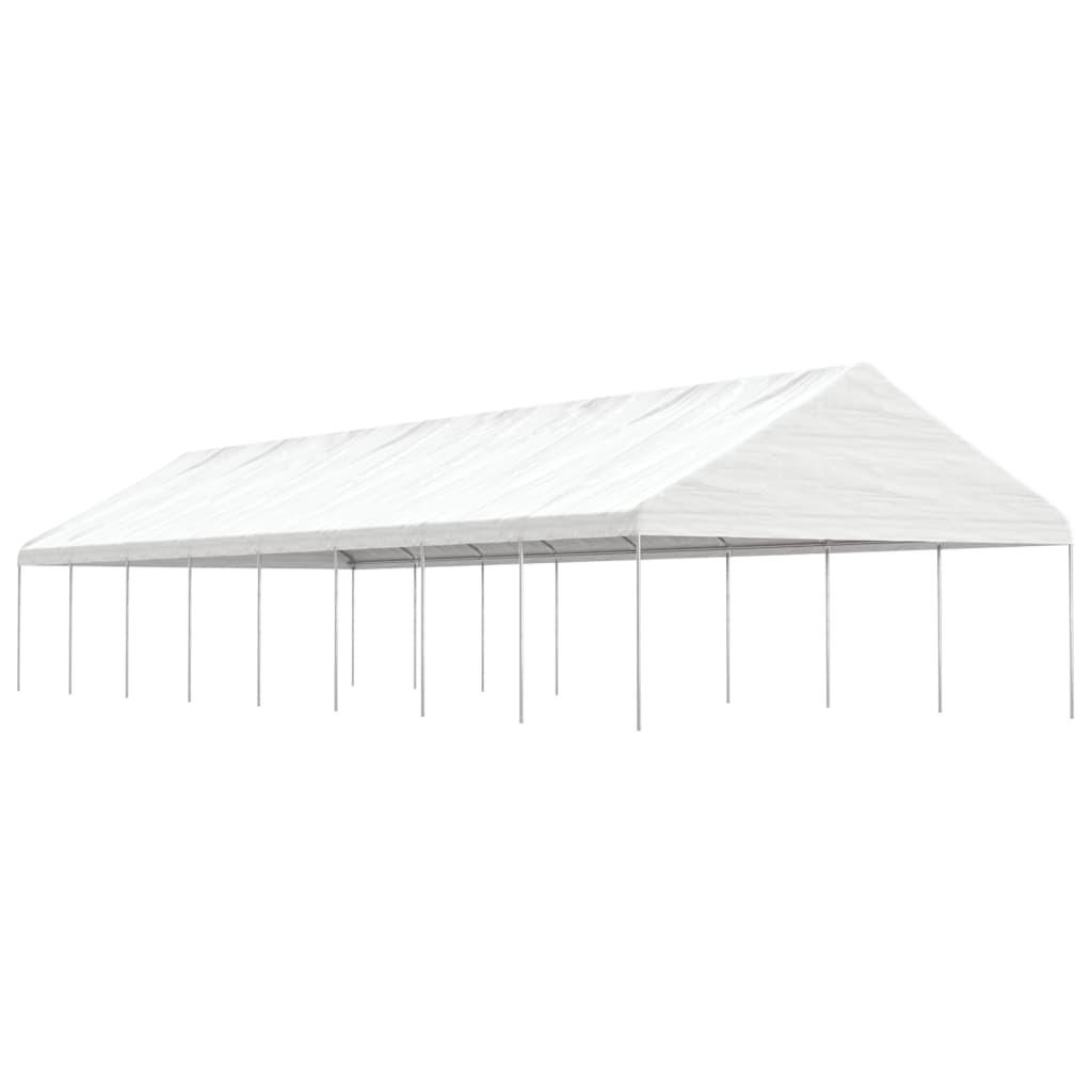 Cenador con techo polietileno blanco
