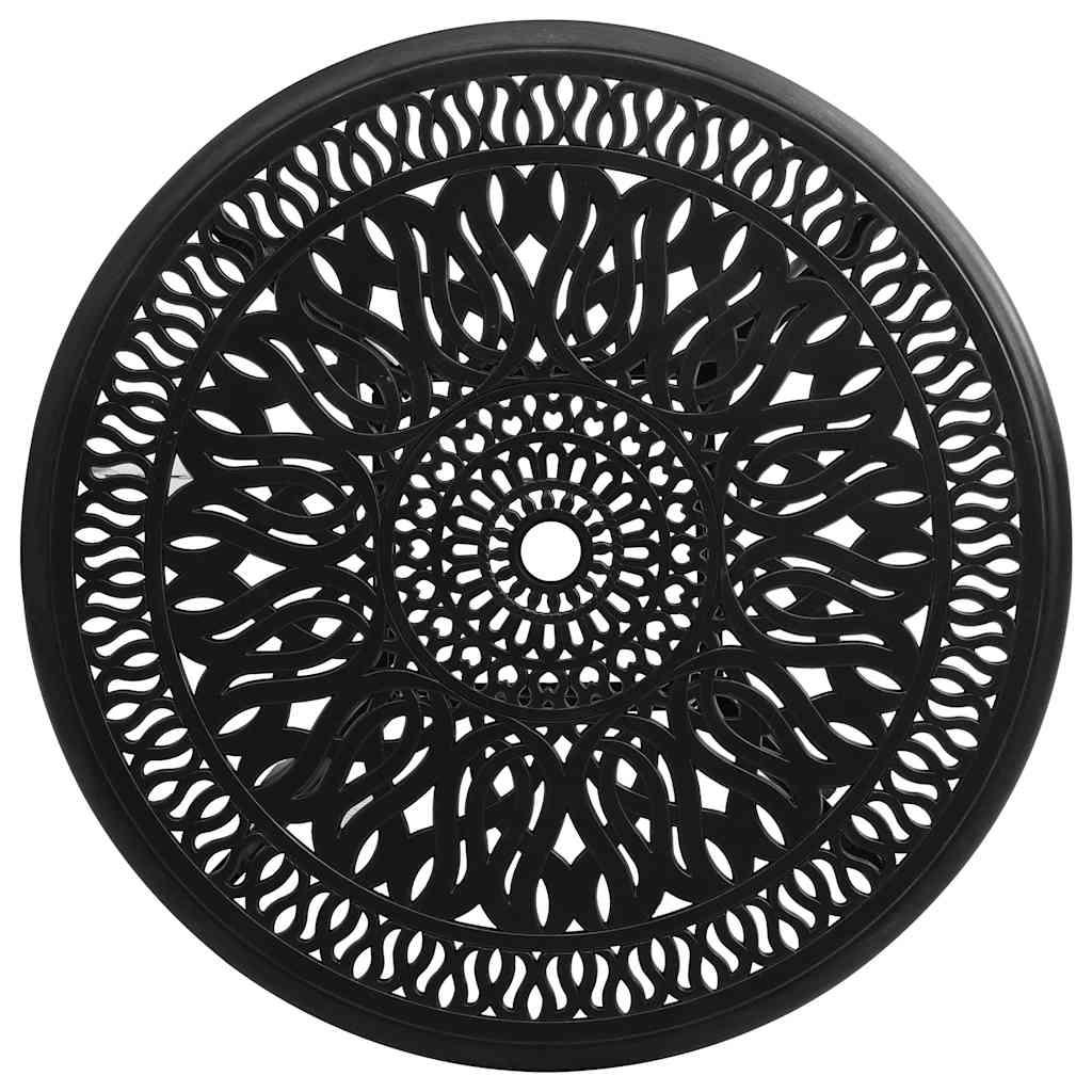 Mesa de jardín aluminio fundido negra 90x90x74 cm