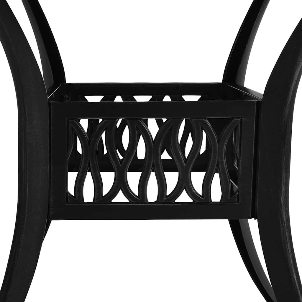 Mesa de jardín aluminio fundido negra 90x90x74 cm