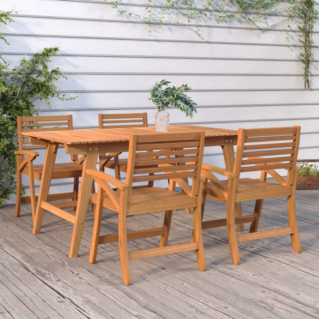 Sillas de jardín 4 uds madera maciza de acacia