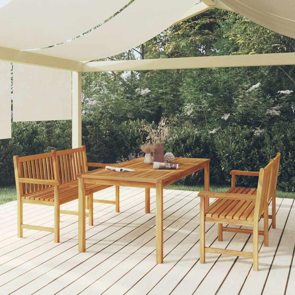 Juego de comedor para jardín 3 pzas madera maciza de teca