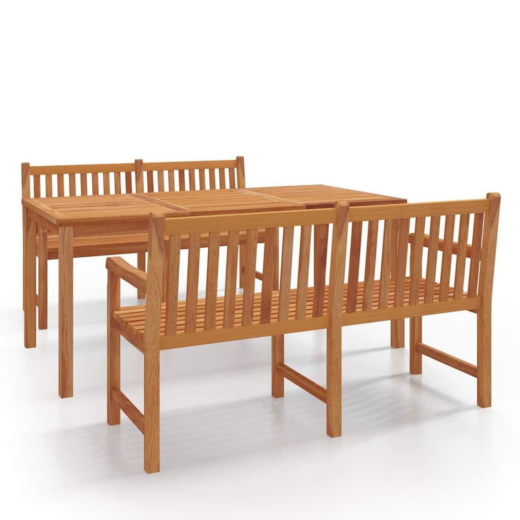 Juego de comedor para jardín 3 pzas madera maciza de teca