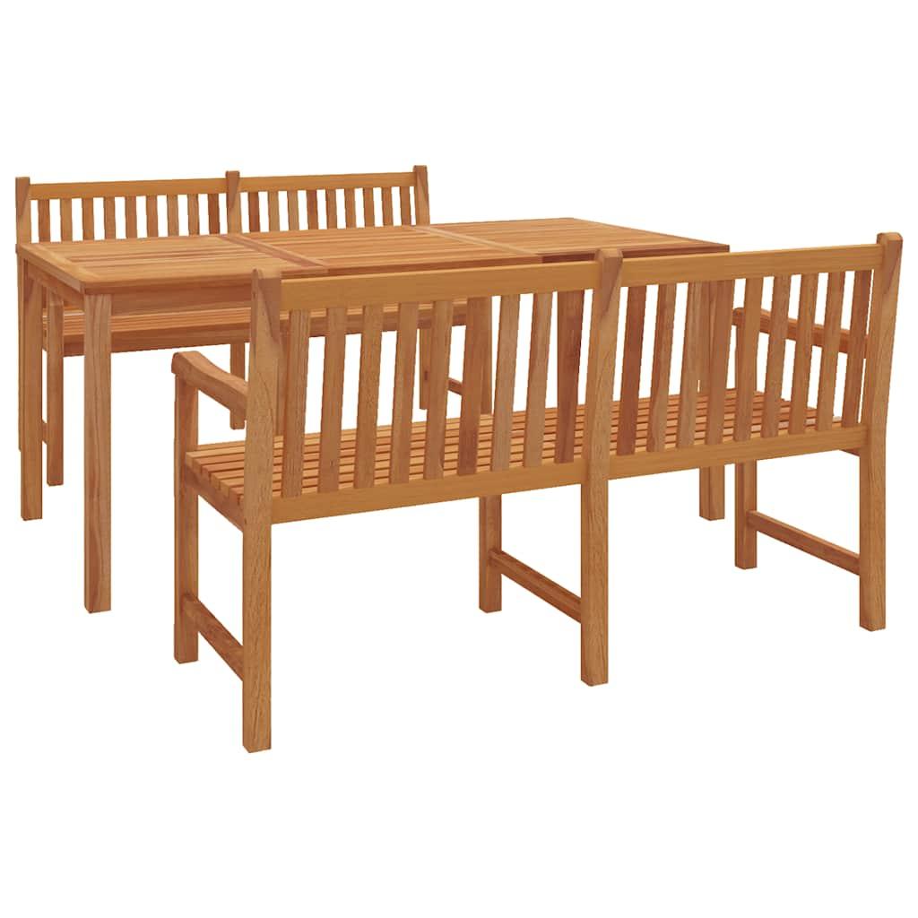 Juego de comedor para jardín 3 pzas madera maciza de teca