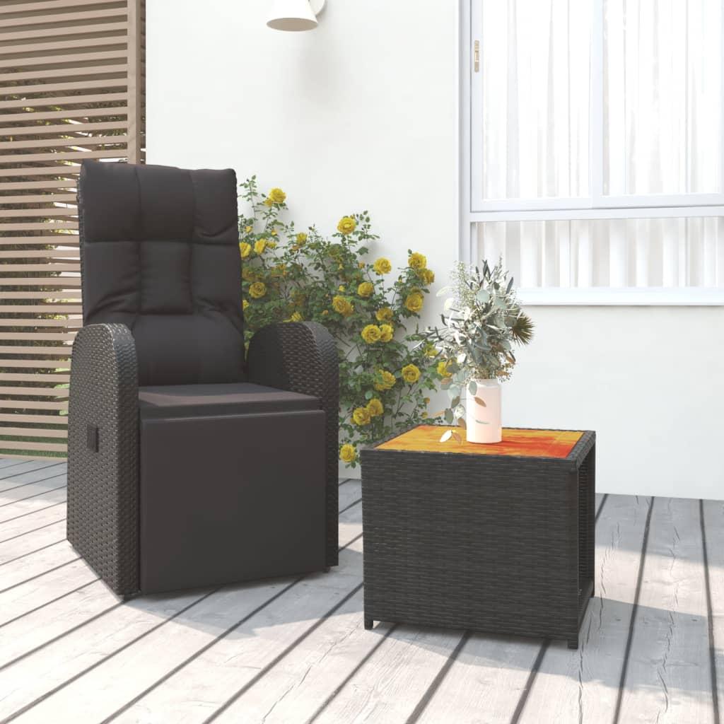 Juego muebles jardín 2 pzas madera acacia ratán sintético