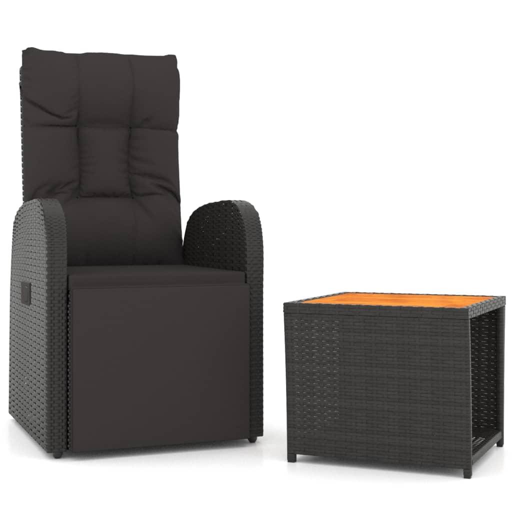 Juego muebles jardín 2 pzas madera acacia ratán sintético