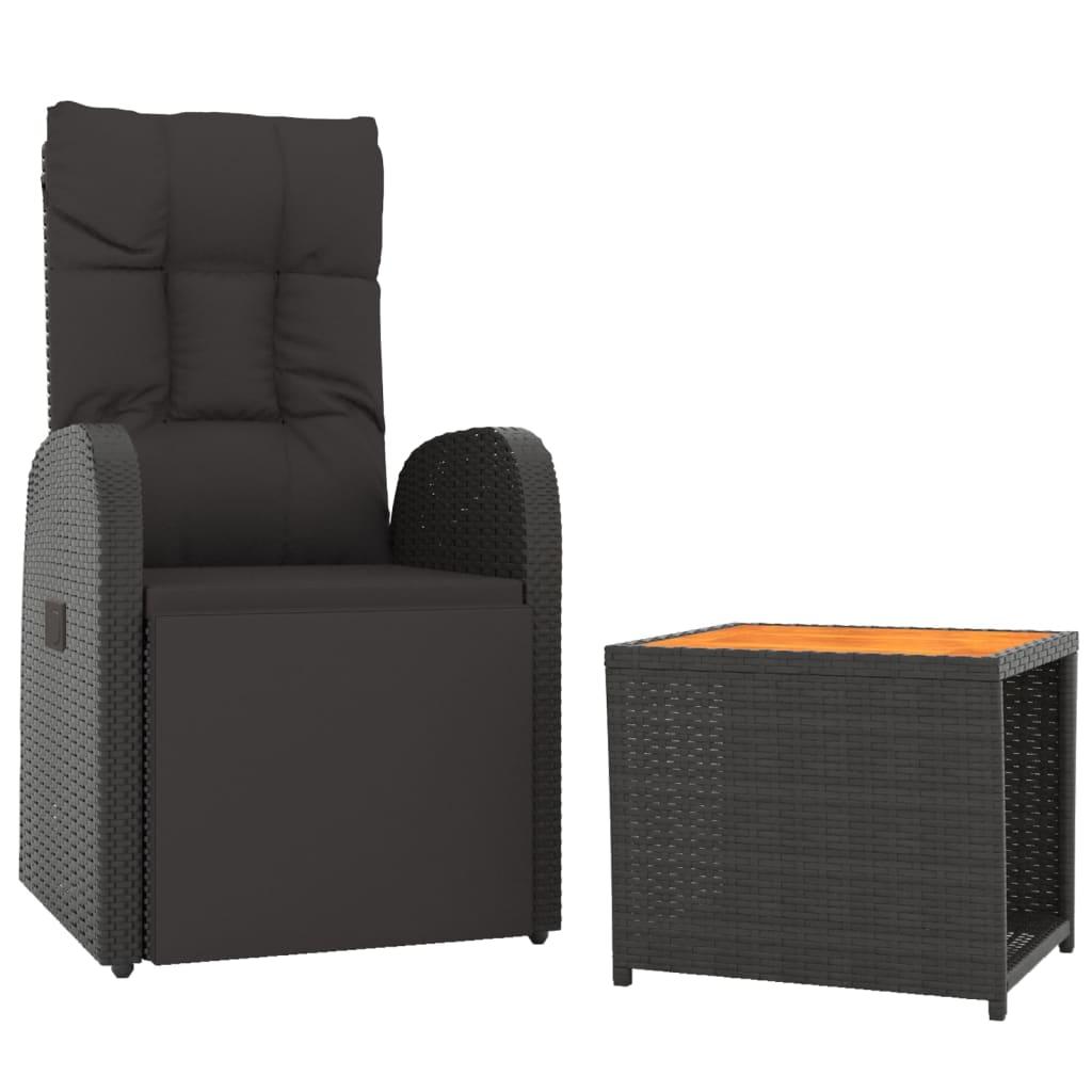 Juego muebles jardín 2 pzas madera acacia ratán sintético