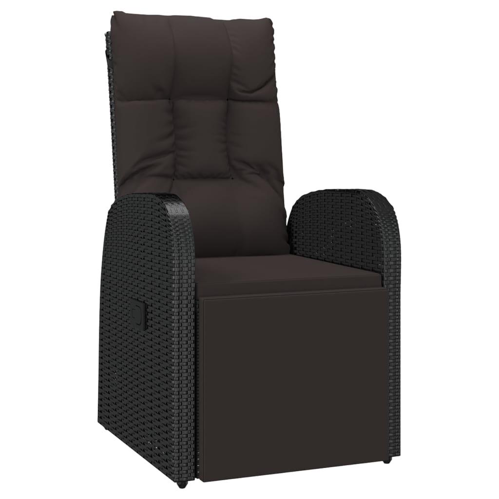 Juego de muebles jardín 2 piezas ratán sintético y acero negro
