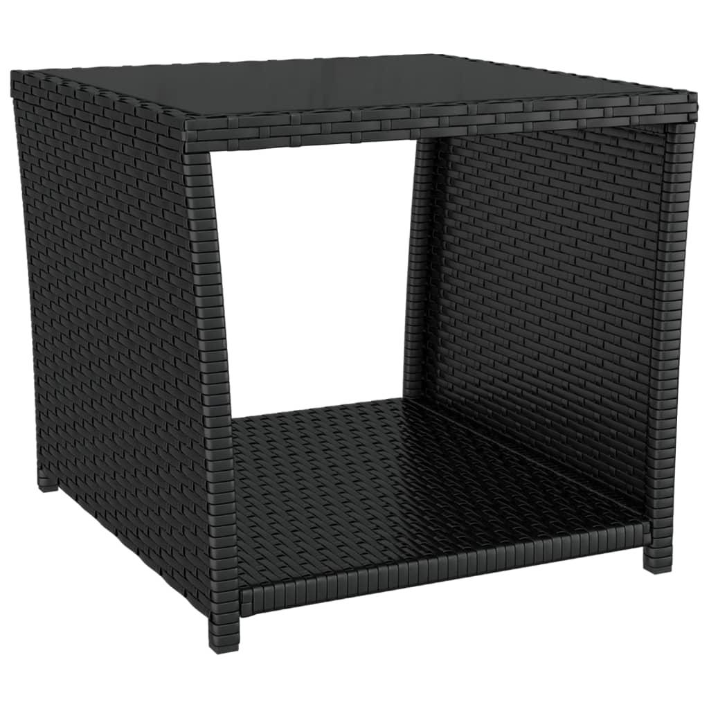 Juego de muebles jardín 2 piezas ratán sintético y acero negro