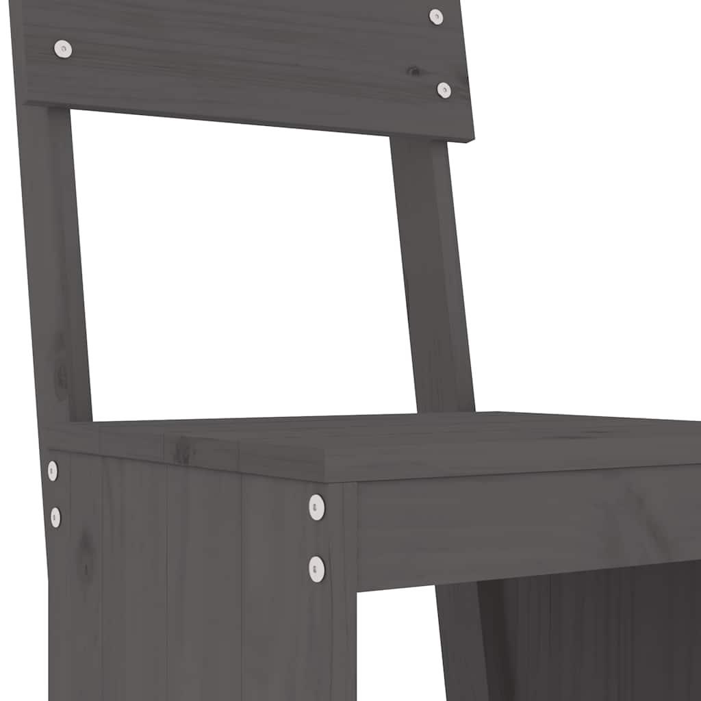 Mesa y taburetes altos jardín 9 pzas madera maciza