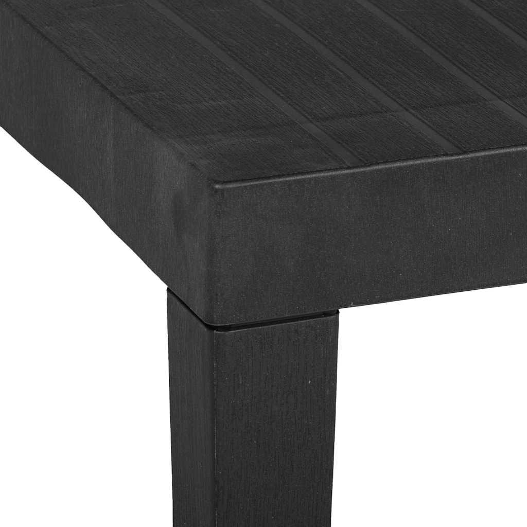 Mesa de jardín de plástico gris antracita 216x90x72 cm