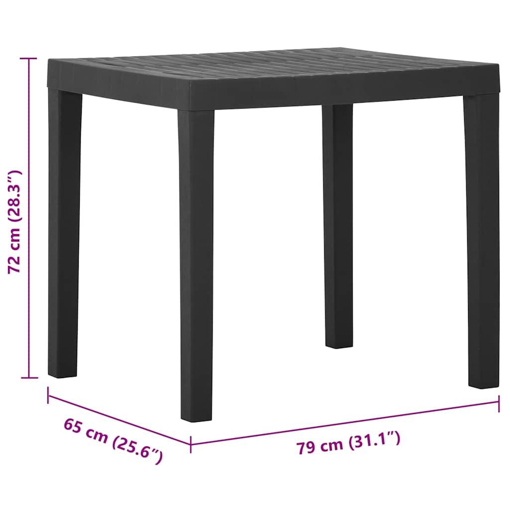 Mesa de jardín de plástico gris antracita 216x90x72 cm