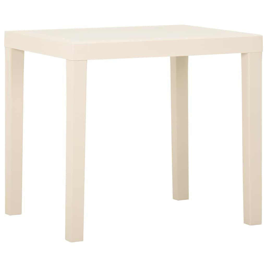 Mesa de jardín de plástico blanca