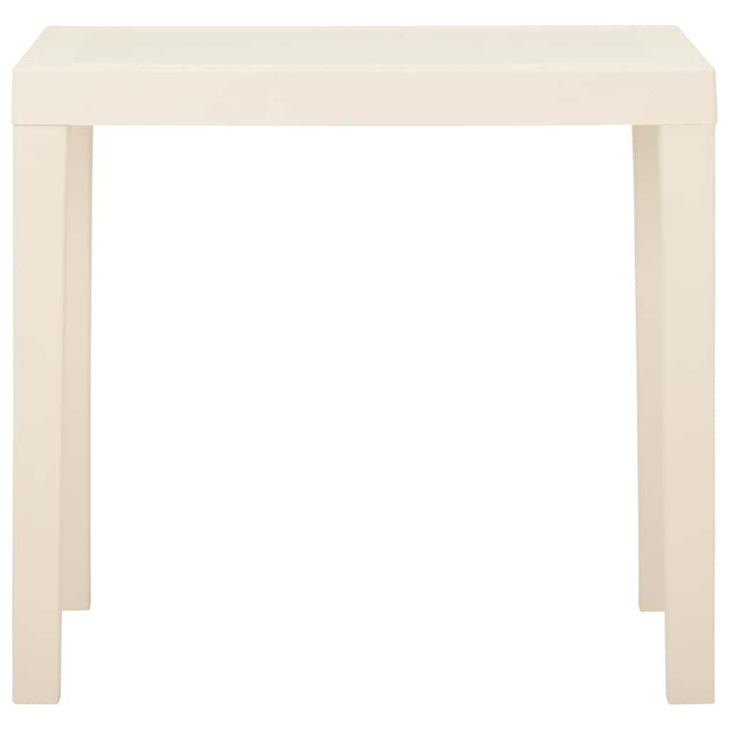 Mesa de jardín de plástico blanca