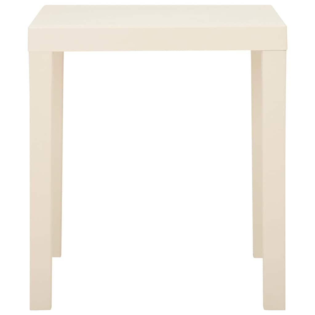 Mesa de jardín de plástico blanca