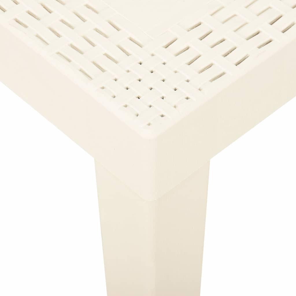 Mesa de jardín de plástico blanca