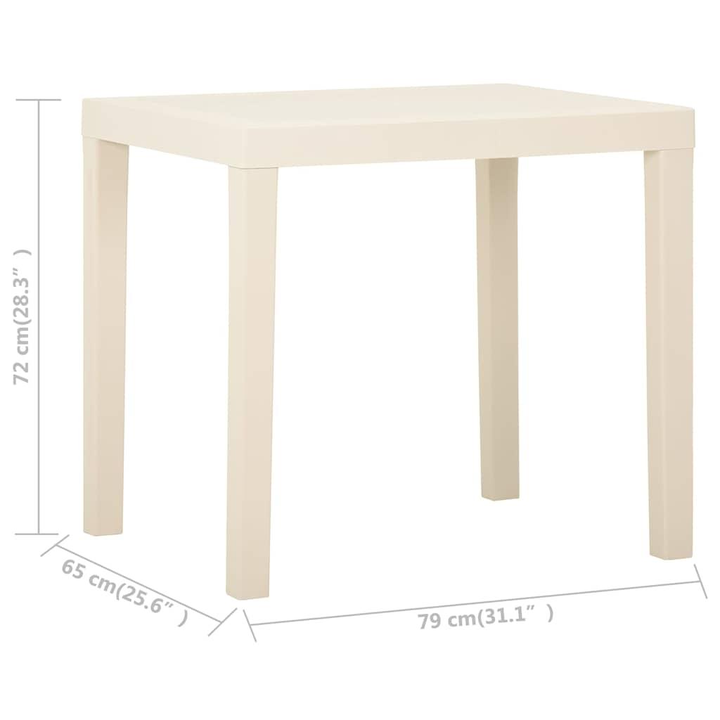 Mesa de jardín de plástico blanca