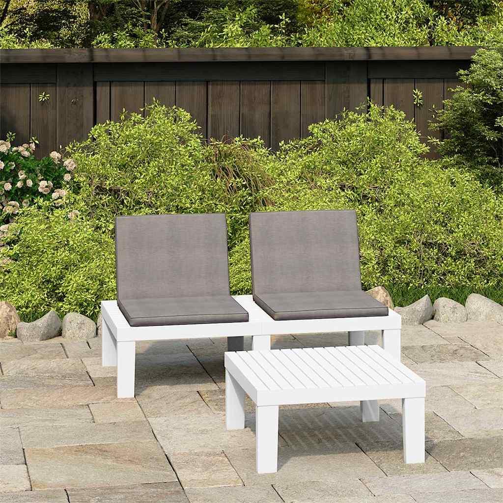 Set de muebles de jardín 2 piezas con cojines plástico