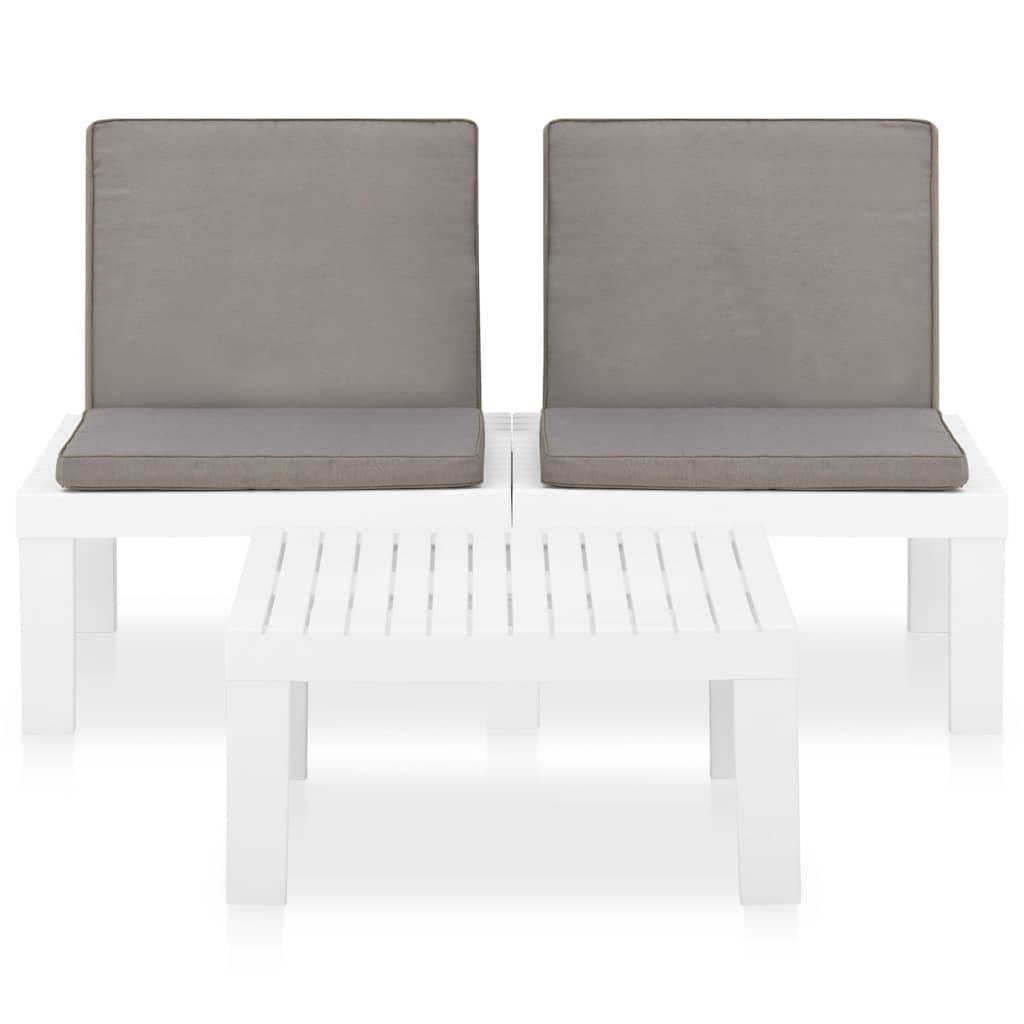 Set de muebles de jardín 2 piezas con cojines plástico