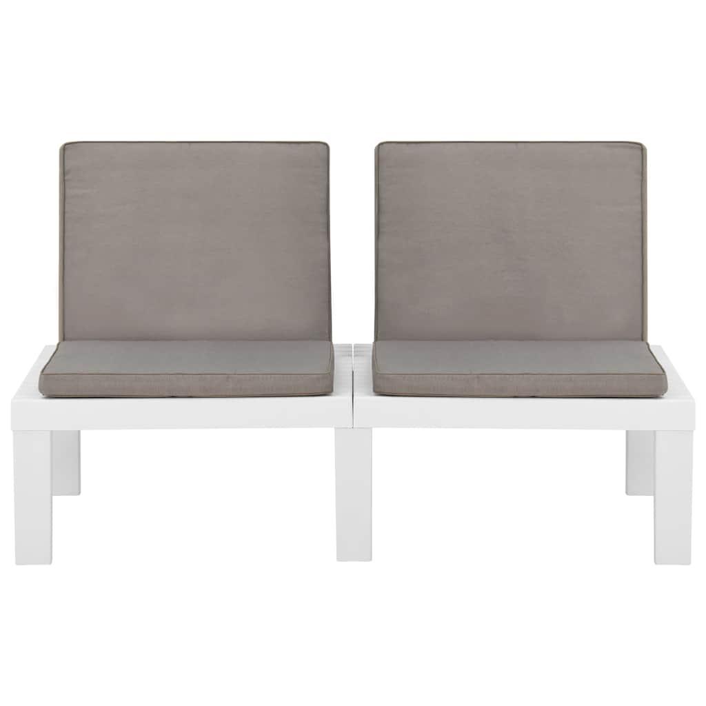 Set de muebles de jardín 2 piezas con cojines plástico