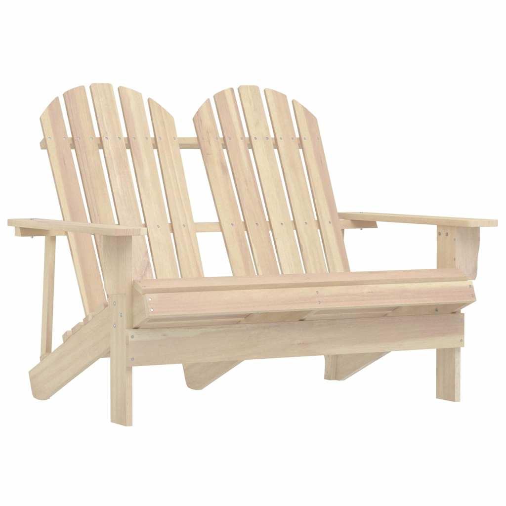 Silla Adirondack de jardín 2 plazas madera maciza