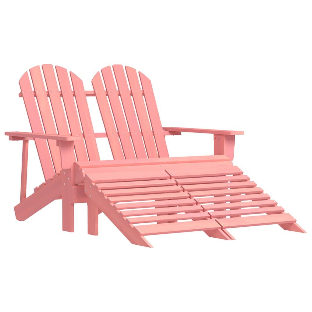 Silla Adirondack de jardín 2 plazas madera maciza