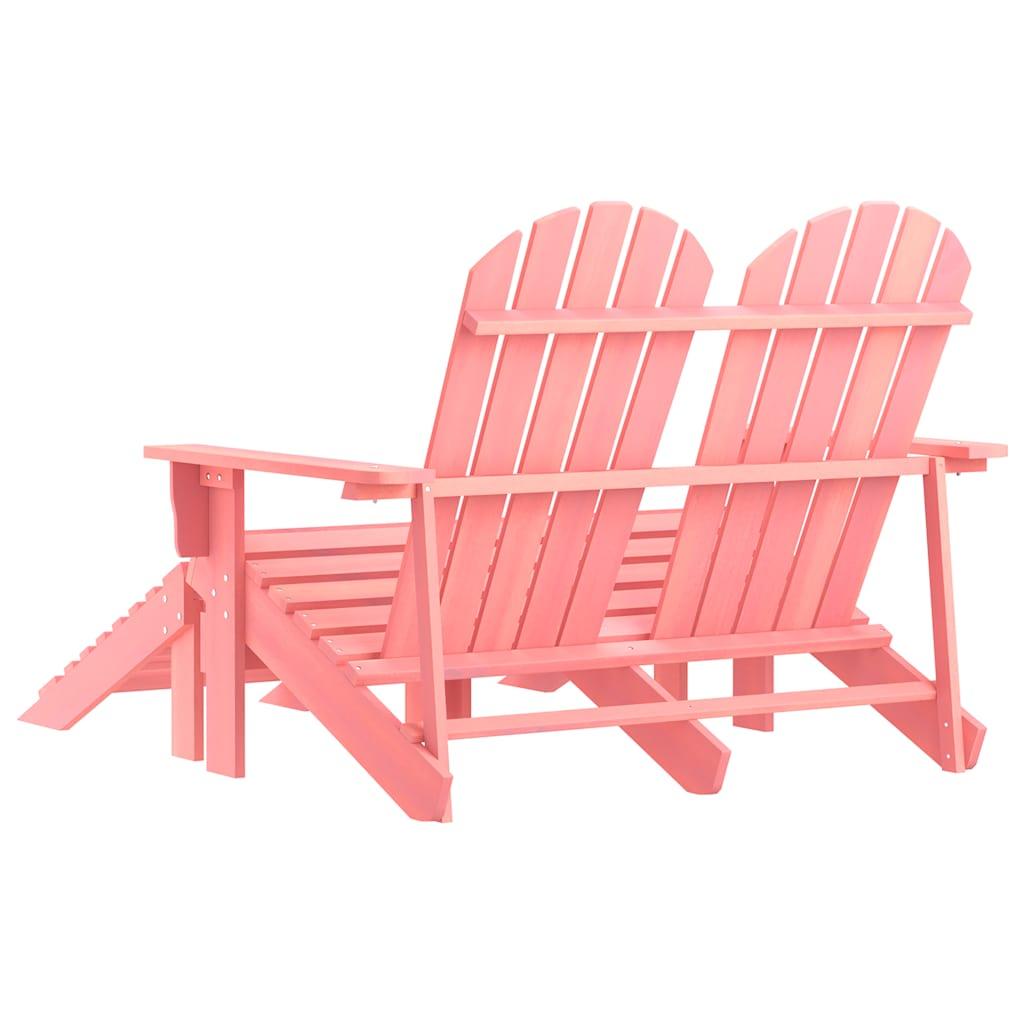 Silla Adirondack de jardín 2 plazas madera maciza