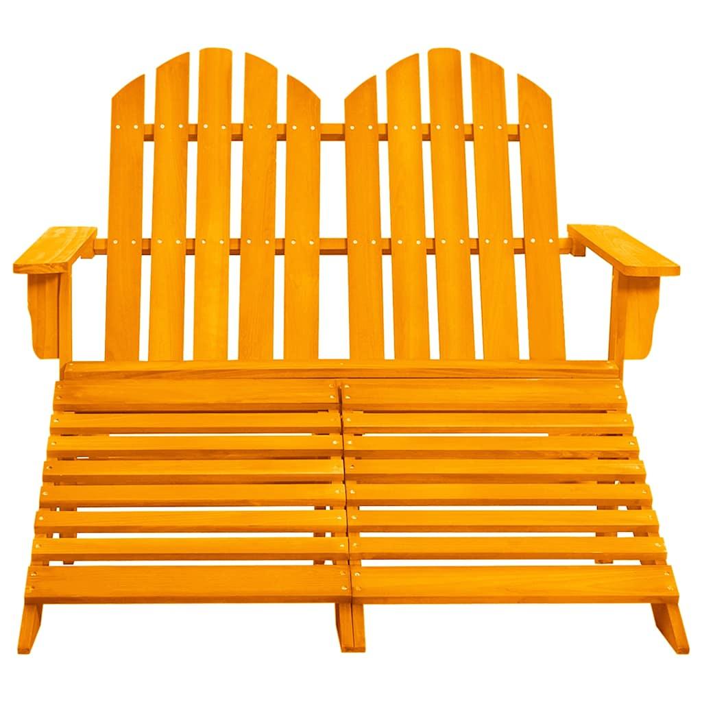 Silla Adirondack de jardín 2 plazas madera maciza