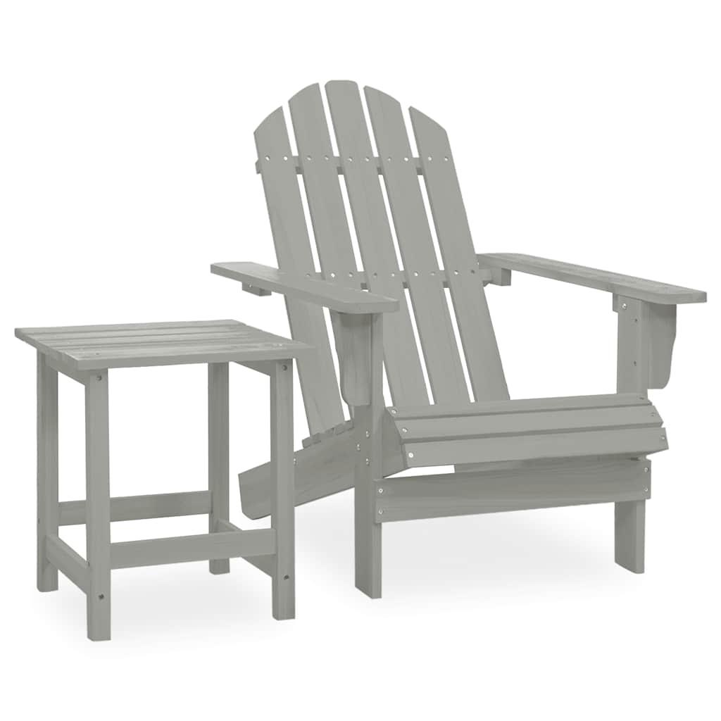 Silla con otomana y mesa jardín Adirondack abeto macizo marrón