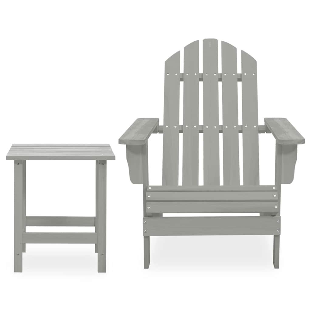 Silla con otomana y mesa jardín Adirondack abeto macizo marrón