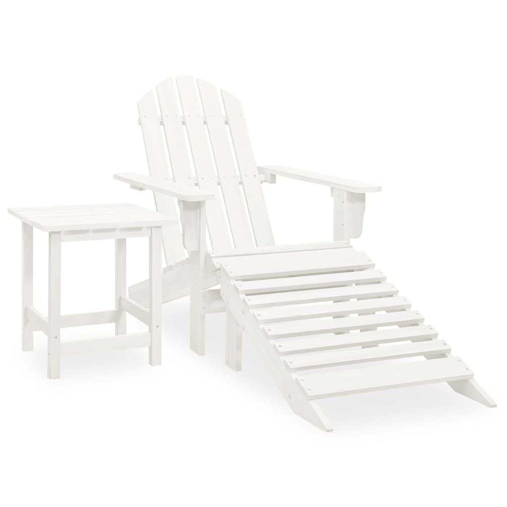 Silla con otomana y mesa jardín Adirondack macizo abeto