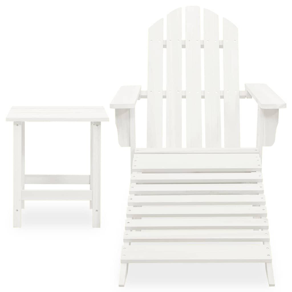 Silla con otomana y mesa jardín Adirondack macizo abeto