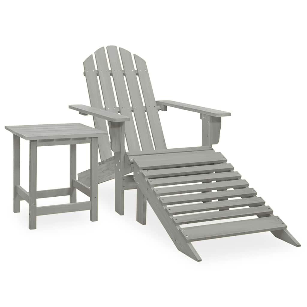 Silla con otomana y mesa jardín Adirondack macizo abeto