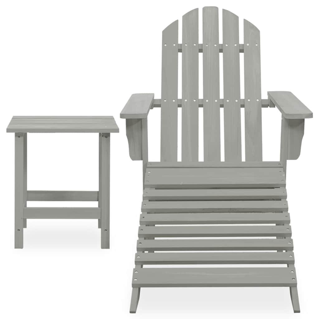 Silla con otomana y mesa jardín Adirondack macizo abeto